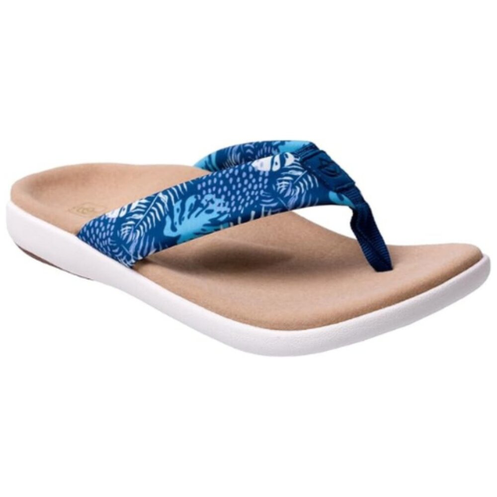 REVITALIGN Women's Casual Flip-Flop Sandal Size 5M Blue Tropical